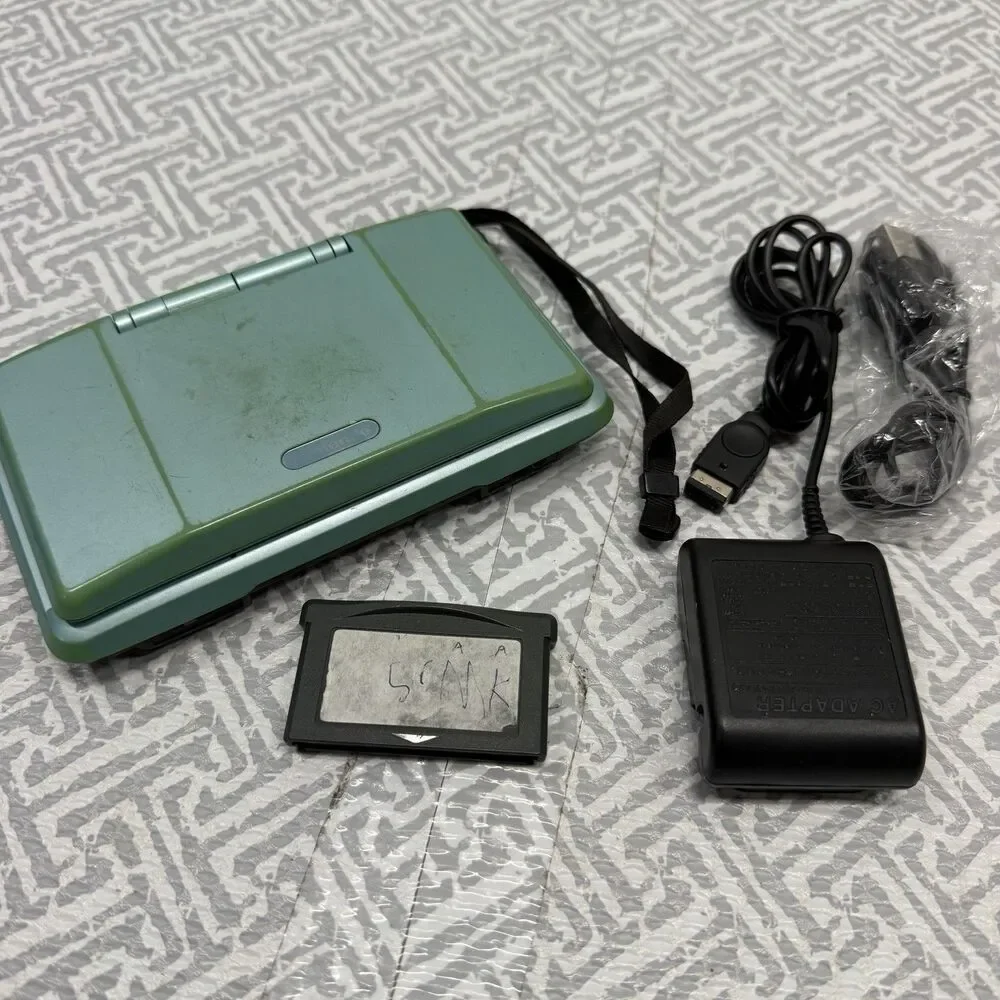 Nintendo DS Original Teal Console JPN Region Free Bundle Mario Kart GBA Tested